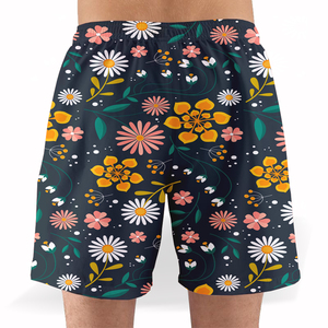 <b>Men's</b> Summer Basic Cropped Fit <b>Woven</b> Swim <b>Shorts</b> XS Polyester Vintage Beach <b>Shorts</b> Solid Two Deep Side Hem Pockets Sublimation - Product Image 4