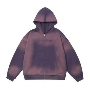 Envío rápido, Sudadera con capucha de lavado ácido de gran tamaño para hombre, patrón 3D, logotipo bordado, Jersey desgastado transpirable de calle alta para invierno - Product Image 6