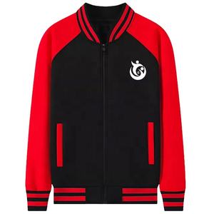 Veste de baseball décontractée légère et écologique pour homme, service OEM sur mesure, col montant, en laine/coton, respirante et coupe-vent - Product Image 1