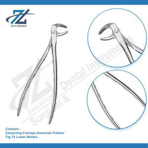 Pince à extraire motif américain Fig 74 molaires inférieures allemand haute qualité Starnderd ensemble d'instruments chirurgicaux dentaires Pakistan - Product Image 3
