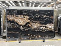 Exotique Brésil Cosmique Noir Granit Magma Or Titane Cuir Granit Pour Intérieur Cuisine Comptoirs