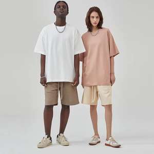 T-shirt vierge personnalisé pour hommes 250 300 Gsm lourd 100% coton T-shirt oversize épaule tombante Boxy Fit Crop T-shirt pour hommes - Product Image 1