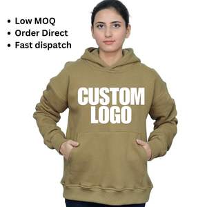 Logotipo personalizado Camel Mujeres Algodón Sudaderas con capucha de gran tamaño 400 GSM MOQ bajo Precio competitivo RTS Listo para enviar Bordado de impresión de pantalla - Product Image 1