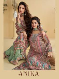 Salwar Kameez indien de qualité export, en crêpe premium avec imprimé numérique, travail Aari fait main et broderies fantaisie, avec dupatta. - Product Image 6