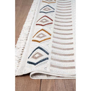 Alfombra Moderna Multicolor Netline CES03 para el Hogar, Alfombra de Polipropileno Resistente, Termosellada, Antideslizante y Fácil de Limpiar para Dormitorio - Product Image 4