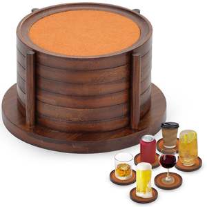 Posavasos de madera de diseño antiguo de nuevo aspecto para mesas rústicas y de temática vintage con detalles artesanales de primera calidad - Product Image 6