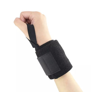 Muñequeras Deportivas Ajustables y Transpirables de Poliéster Elástico con Logotipo Personalizado para Gimnasio, Fitness y Levantamiento de Pesas, Color Negro - Product Image 6