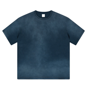 Top des tendances T-shirt col rond délavé à l'acide 100% coton tricoté coupe régulière respirant - Product Image 2