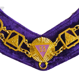 Masonic Regalia Collar de cadena púrpura de 33 grados con estuche - Product Image 3