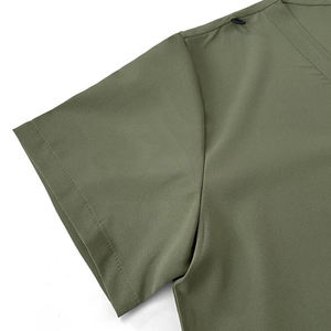 Top exfoliante con cremallera y cuello en V, conjunto de pantalones para correr, uniforme de salón de Spa profesional, uniforme de enfermería, exfoliante de Hospital médico - Product Image 3