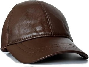 PU Leather Unisex Leather Baseball <b>Cap</b>, <b>Men</b> Adjustable Winter OutdoorBaseball Snapback Blank Solid <b>Black</b> Leather Classic <b>Caps</b> - Product Image 2