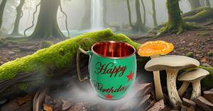 Joyeux anniversaire cadeau moderne cuivre Moscou tasse peinte à la main vert 16 oz écologique finition lisse conception spéciale verres à bière - Product Image 3