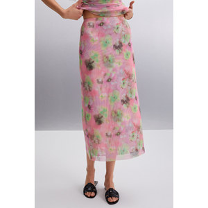 ETHIQUET Jaxie Jupe pour femme coupe ajustée en tulle à motifs aquatiques - Product Image 4