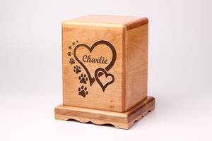 Wood <b>Pet</b> <b>Urn</b> For Ashes Dog Cat Box Personalized Cremation Casket Engraved Bespoke Small Medium Large - Product Image 4