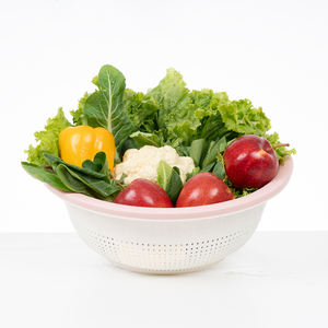 ตะกร้ากรองลึกโฮโกริ 3T8 มีรูระบายน้ำอย่างดี เหมาะสำหรับใช้ในครัวสำหรับล้างผักและผลไม้ - Product Image 4