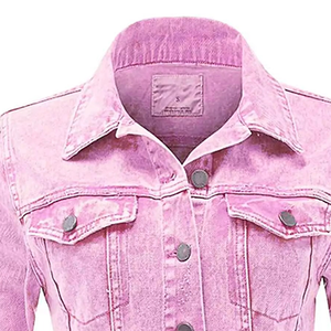 Chaqueta Vaquera para Mujer OEM, Otoño Invierno, Casual, 100% Algodón, Secado Rápido, Transpirable, Talla Grande, con Botones - Product Image 3