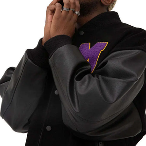 Parche de chenilla personalizado bordado 100% lana Vintage Bomber béisbol Letterman Varsities chaqueta para hombres - Product Image 6