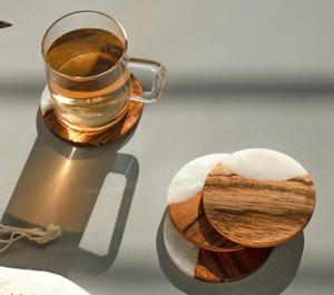 Best Quality Resin Coaster Tabletop <b>Wood</b> <b>Placemats</b> Coaster for Tea Coffea Mug Glass Coaster Modern luxury home table Decor - Product Image 2