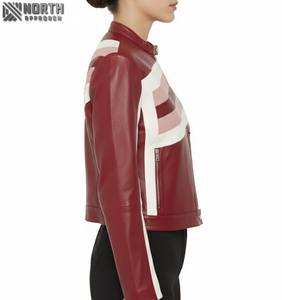 La mejor llegada chaquetas transpirables de punto personalizables de manga larga de invierno de cuero genuino a la moda para mujer - Product Image 3
