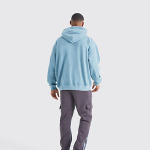 Vente en gros Logo personnalisé Automne Survêtement Hommes Fermeture Éclair Unisexe Coton Séchage rapide Flocage Imprimé Sweat-shirt Surdimensionné - Product Image 4