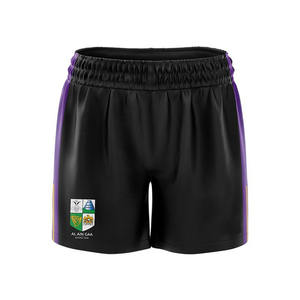 Pantalones cortos con logotipo personalizado con diseño de punto por sublimación Servicio OEM de poliéster negro sólido para hombres y mujeres Género - Product Image 1