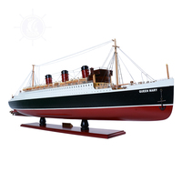 C016 - Maquette de bateau en bois OMH Titanic peinte L60 - Décoration d'intérieur durable d'origine vietnamienne