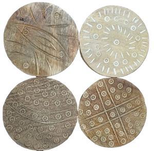 Sous-verres en bois écologiques avec logo personnalisé Ensemble de quatre accessoires de cuisine de style classique pour boissons, café, thé - Product Image 1