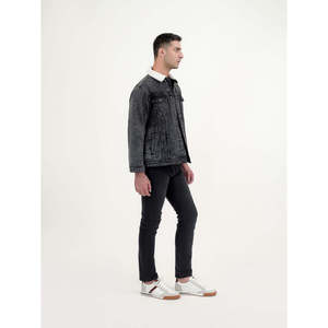 Veste en jean 9 Apparel doublée Sherpa, coupe classique, décontractée, boutonnée, légère, lavable, hiver, vintage, motif uni, poches - Product Image 3