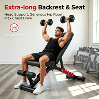 Banc de musculation professionnel robuste et réglable, multifonction, pliable pour extensions et curls des jambes
