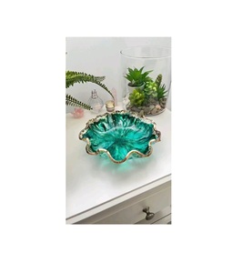 Handmade decorative resin bowl for modern dining table centerpiece perfect for serving fruits <b>snacks</b> salads soups - Product Image 2