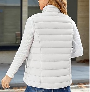Gilet de sport d'hiver unisexe, veste matelassée, rembourrage en polyester, fermeture éclair, nylon, sans manches, toile enduite, imperméable, respirant - Product Image 4