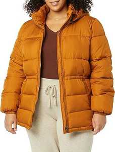 Vente en gros OEM brut respirant matelassé bouffant couleur Tan nouveau Design mode de luxe rembourré hiver femmes manteau vestes capuche amovible - Product Image 5