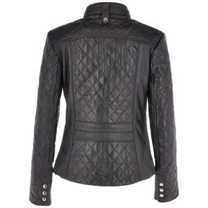 Veste de course moto pour femmes de couleur noire personnalisée en cuir véritable coupe-vent anti-UV à séchage rapide - Product Image 2