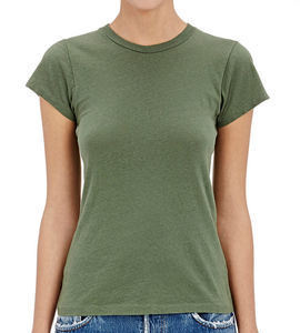 Camisetas Deportivas de Algodón 100% con Cuello en V para Mujer, Color Verde Oliva, Marca Propia, para Gimnasio y Entrenamiento, Verano, Letras Bordadas en 3D, Ropa Deportiva - Product Image 1