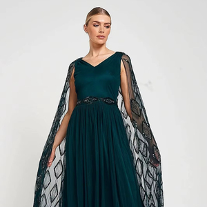 เดรสทรงเอไลน์ประดับลูกปัดด้านหน้า ดีไซน์สมมาตร คอทรงโอ ผ่าข้างเอว ป้องกันไฟฟ้าสถิต เหมาะสำหรับงานปาร์ตี้ ค็อกเทล ระบายอากาศได้ดี - Product Image 1