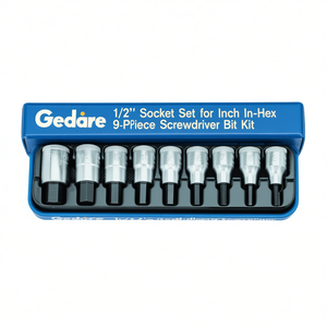 Jeu de douilles Gedore 1/2'' pour vis hexagonales en pouces, kit de 9 embouts de tournevis - Product Image 3