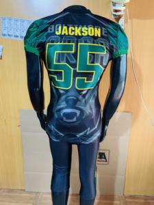 2024 Vêtements de sport de style football américain pour hommes Maillot cousu de qualité en violet et blanc Respirant Sublimation Real Photos - Product Image 2