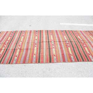 4.4x12.4 ft Vintage <b>Runner</b> Rug, Turkish <b>Red</b> Ikat Rug - Product Image 3
