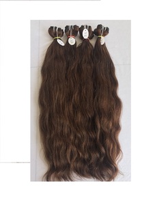 Extensiones de cabello virgen Remy de templo indio de visón camboyano ondulado de 24 pulgadas 100% calidad superior donante único #4 12A grado máquina Doble - Product Image 1