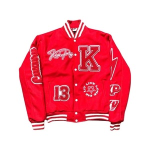 Veste letterman de baseball scolaire bon marché personnalisée veste universitaire pour homme vente en gros de veste de baseball en cuir avec logo brodé personnalisé - Product Image 3