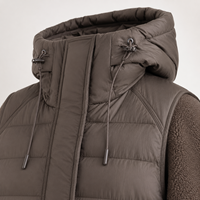 Manteau d'hiver pour femme en coton avec fausse capuche et fermeture éclair, manches en polaire respirante – Chaud et confortable – Vestes pour femme