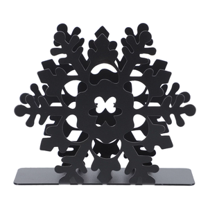 <b>Black</b> Metal Napkin Holder with Luxurious Snowflakes and Flower Design for Kitchen or Home Christmas Decorations Restaurant Use - Product Image 5