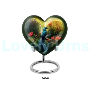 Vente chaude Ara Perroquet Coeur Blanc Crémation Urne Adulte Pour Cendres Humaines Décoratif Grande Urne Funéraire Avec Support et Sac Gratuit - Product Image 4