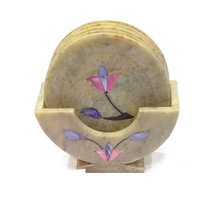 ชุดที่รองแก้วหินอ่อนทำด้วยมือระดับพรีเมี่ยมพร้อมดีไซน์ทันสมัยเหมาะสำหรับการตกแต่งโต๊ะจากผู้ค้าส่งอินเดียที่เชื่อถือได้ - Product Image 1