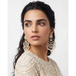 Pendientes de Diamantes Udaipur Raj Chandbalis - Product Image 1