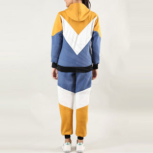 ชุดวอร์มผู้หญิงผ้าฝ้ายสีตัดกันแห้งเร็ว - Product Image 3