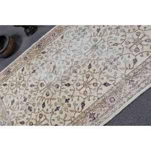 Alfombra turca Vintage de 39x41 pies, beige, marrón, clásica, área grande, patrón rectangular, Material de lana, diseño de retales de látex para pasillo - Product Image 5