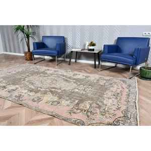 Alfombra Turca Vintage Grande de 5x8.9 pies, Alfombra de Lana Marrón - Product Image 3