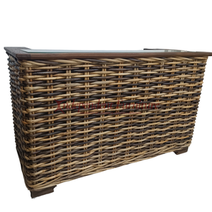 Wholesale Polished Brown Rattan Wood <b>Bar</b> Counter for Dining and <b>Kitchen</b> Natural Furniture for Hotel Restaurant Home - Product Image 2