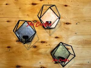 Porte-bougie mural de design classique en fer noir et or, porte-bougie mural suspendu à prix abordable - Product Image 3